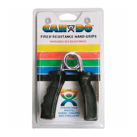 Fabrication Enterprises CanDo Fixed ErgoGrip Hand Exerciser, Black, X-Hard, 48 lb. Resistance, 1 Pair 10-1808